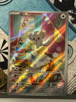 Minccino 182/162 IR Illustration Rare Holo Pokemon TCG Temporal Forces Near Mint - Image 1