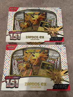 Lot of (2) Pokemon TCG 151 Zapdos ex Collection Boxes SEALED NEW - Image 1