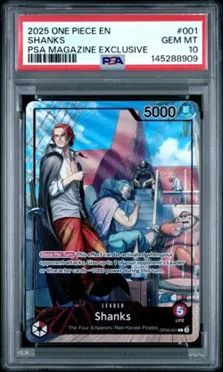 PSA 10 One Piece 2025 Shanks OP09-001 PSA Magazine Exclusive Promo Rare [PSA] - Image 1
