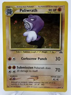 Poliwrath 9/75 Neo Discovery 2001 Holo Rare WOTC Pokemon Card TCG - Image 1