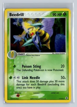 Pokemon Card - Beedrill FireRed & LeafGreen 1/112 Holo Rare - Image 1