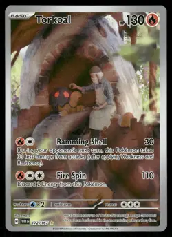 Pokemon Cards Torkoal 172/167 Twilight Masquerade Illustration Rare NM - Image 1