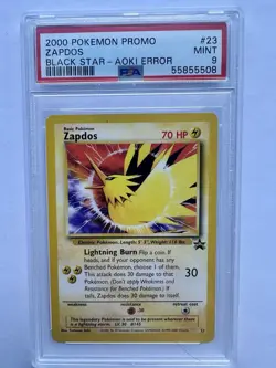 Pokemon TCG Zapdos Black Star Promo Card 2000 #23 PSA 9 - Image 1