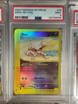 Pokemon Skyridge Abra Reverse Holo #46 PSA 9 - Image 1