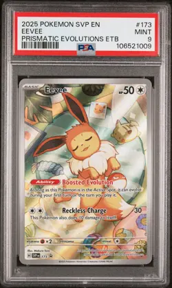 2025 POKEMON SVP EN-SV BLACK STAR PROMO #173 EEVEE PSA 9 - Image 1