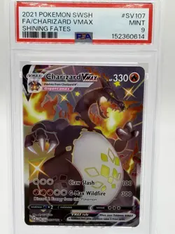 Charizard Vmax Shiny Rare SV107/SV122 Pokemon Shining Fates PSA 9 Mint - Image 1