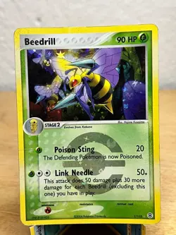 FireRed & LeafGreen Beedrill 1/112 Holo Rare Pokemon Reverse Holo DMG - Image 1