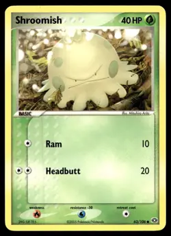 EX-NM Emerald Shroomish Common 63/106 2005 Pokemon TCG - Image 1