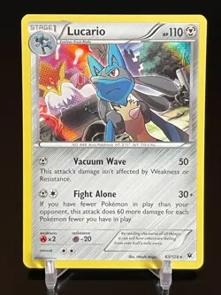 Pokemon Lucario 63/124 Fates Collide Holo Rare LP - Image 1