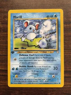 Pokemon TCG Marill 66/111 1st Edition Neo Genesis LP - Image 1