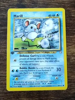Pokemon Neo Genesis 1st Edition Marill 66/111 Non Holo MP+ - Image 1