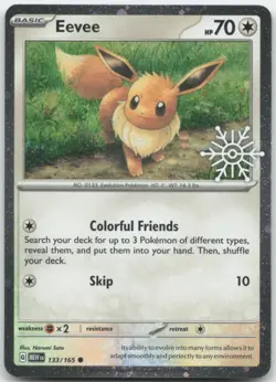 Eevee 133/165 Holiday Calendar Stamp Promo Pokemon Card NM - Image 1