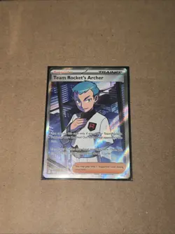 Pokemon TCG Team Rocket's Archer 223 182 Destined Rivals Full Art Holo Card - Image 1