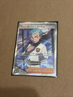 Pokemon TCG Team Rocket's Archer 223 182 Destined Rivals Full Art Holo Card - Image 2