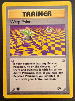 Pokemon Card Gym Challenge 126/132 Warp Point 1st Edition Vintage MP - Image 1