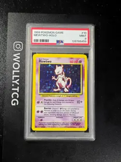 PSA 9 MEWTWO MINT Pokemon card TCG Base Set Holo Unlimited Rare Card 10/102 - Image 1
