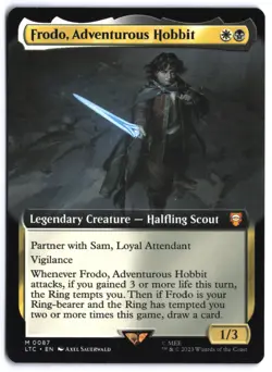 Frodo, Adventurous Hobbit (Extended Art) 87 - LTC: LotR Normal NM MTG TCG - Image 1
