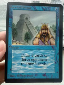 MTG: 1x Ancestral Recall – ALTERED/REBACKED – NOT TOUR LEGAL Magic the Gathering - Image 1