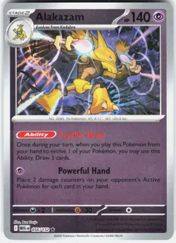 Alakazam 056/132 Rare Mega Evolution Pokemon Reverse Holo Near Mint - Image 1