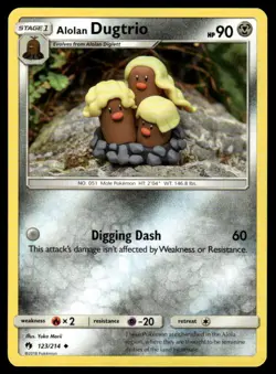 POKEMON ALOLAN DUGTRIO LOST THUNDER 123/214 UC NM/M Yuka Morii - Image 1
