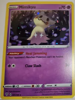 HD Swirl 🌀 Mimikyu 081/189 Cosmos Holo Bleed Error Rare Pokemon TCG ✨ - Image 2