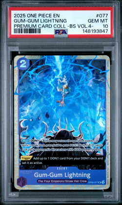 PSA 10 Gum-Gum Lightning PSA10 2025 One Piece Premium Best Selection Vol.4 #077 - Image 1