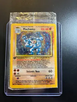 (SEALED) 1st edition Pokemon MACHAMP Card (BASE Set) 8/102 Holo Rare - Image 1