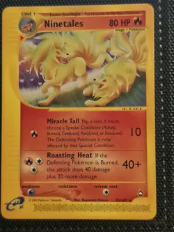 Ninetales 25/147 Rare Non-Holo Card, Aquapolis - Image 1