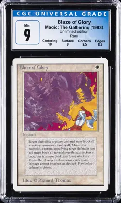 1993 MAGIC : THE GATHERING UNLIMITED EDITION RARE BLAZE OF GLORY CGC 9 - Image 1