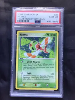 Pokemon Cards: EX Team Rocket Returns Rare: Yanma 28/109: PSA 10 - Image 1