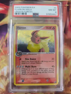 Pokemon Karte Card Flareon Flamara Ex Unseen Forces Holo English English PSA 8 - Image 2
