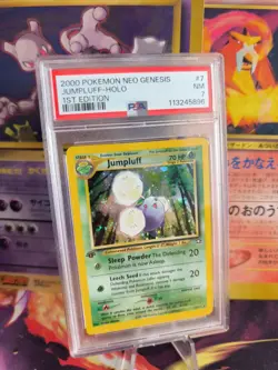 Pokemon Card Jumpluff Papungha Neo Genesis 1. Edition 2000 Holo English PSA 7 - Image 1