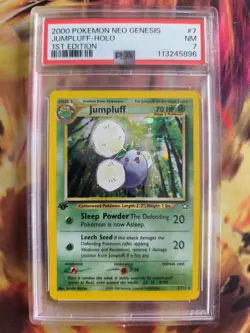 Pokemon Card Jumpluff Papungha Neo Genesis 1. Edition 2000 Holo English PSA 7 - Image 2