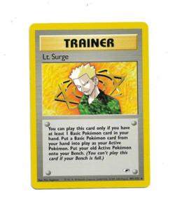 Pokemon Karte Trainer Lt. Surge 101/132, Gym Heroes. Englisch - Image 1