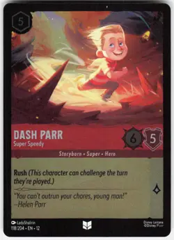 Dash Parr Super Speedy Foil 118/204 Wilds Unknown Disney Lorcana - Image 1