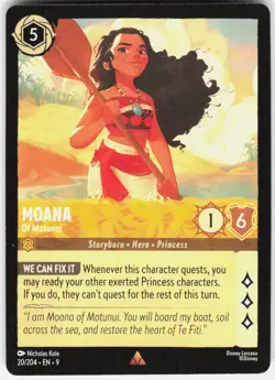 Moana Of Motunui 20/204 Fabled Disney Lorcana - Image 1