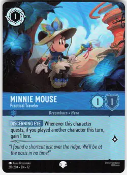 Minnie Mouse Practical Traveler Epic Foil 219/204 Wilds Unknown Disney Lorcana - Image 1