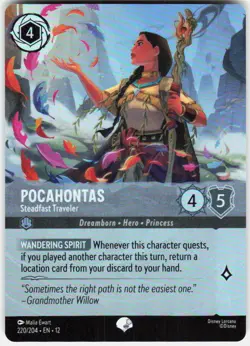 Pocahontas Steadfast Traveler Epic Foil 220/204 Wilds Unknown Disney Lorcana - Image 1