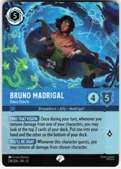Bruno Madrigal Oasis Oracle Epic Foil 218/204 Wilds Unknown Disney Lorcana - Image 1