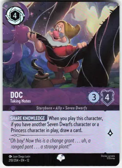 Doc Taking Notes Epic Foil 210/204 Wilds Unknown Disney Lorcana - Image 1