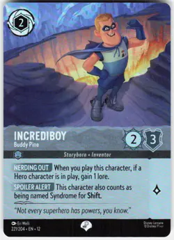 Incrediboy Buddy Pine Epic Foil 221/204 Wilds Unknown Disney Lorcana - Image 1