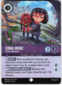 Edna Mode Fashion Designer Epic Foil 209/204 Wilds Unknown Disney Lorcana - Image 1