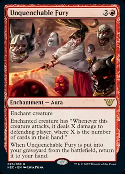 MTG Unquenchable Fury [Kamigawa: Neon Dynasty Commander] Near Mint Magic - Image 1