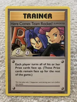 Here Comes Team Rocket Secret Rare Evolutions Set Pokemon Card 113/108 NM - Image 1