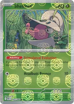 Shelmet 008/086 Master Ball Holo White Flare WHT English Pokemon Card NM - Image 1