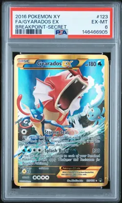 PSA 6 Gyarados EX Secret Rare Full Art 123/122 XY Breakpoint Pokemon Card 2016 - Image 1