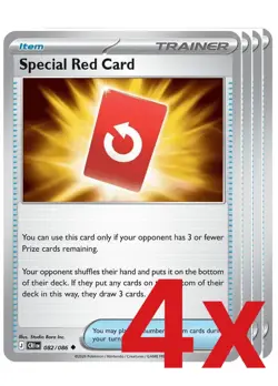 4x Special Red Card 082 (Regular) Pokemon TCG Playset - Image 1