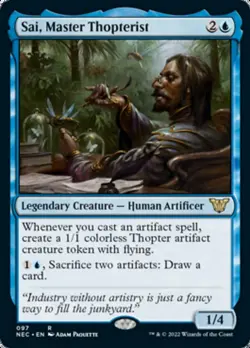 MTG Sai, Master Thopterist [Kamigawa: Neon Dynasty Commander] Near Mint Magic - Image 1