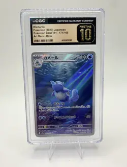 CGC Pristine 10 Wartortle 171/165 Japanese Pokemon 151 SV2a Art Rare - Image 2