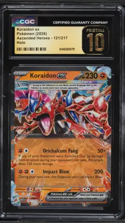 CGC 10 Pristine ENGLISH Koraidon 121/217 Ascended Heroes Pokemon Holo - Image 1